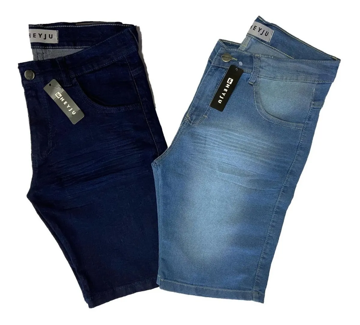 Kit 2 Bermudas Masculinas Jeans C\ Lycra Slim Fit