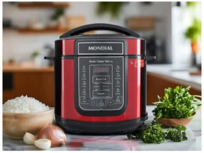 Panela de Pressão Elétrica Digital Mondial - 5L 900W Master Cooker Red PE-39