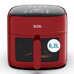 Fritadeira Sem Óleo Air Fryer Eos Chef Gourmet 6.2 Litros Compacta Digital Vermelho Eaf60v 110v