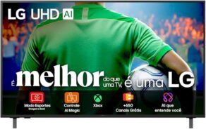 Smart TV 4K 60" LG UHD 60UA85 Processador α7 AI Ger8 4K Super Upscaling Google Cast Alexa Integrado Controle AI Smart Magic WebOS 25