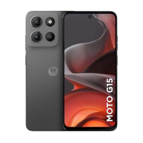 Smartphone Motorola Moto g15-256GB 12GB (4GB RAM+8GB Ram Boost) e Camera 50MP com AI e Night Vision Bateria de 5200 mAh Tela FHD+ 6.7" com Superbrilho NFC - Grafite