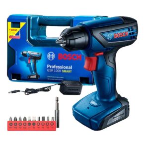 Bosch Furadeira Parafusadeira GSR 1000 Smart, Com Acessórios, 12 Volts