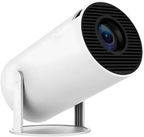 Mini Projetor Portátil 5G Wi-Fi 6 Bluetooth 5.0 Android 11 4K 1080P Full HD 8000 Lumens LED Auto Correção Trapezoidal Horizontal Rotação 180° Ideal para Projeções Cinemáticas