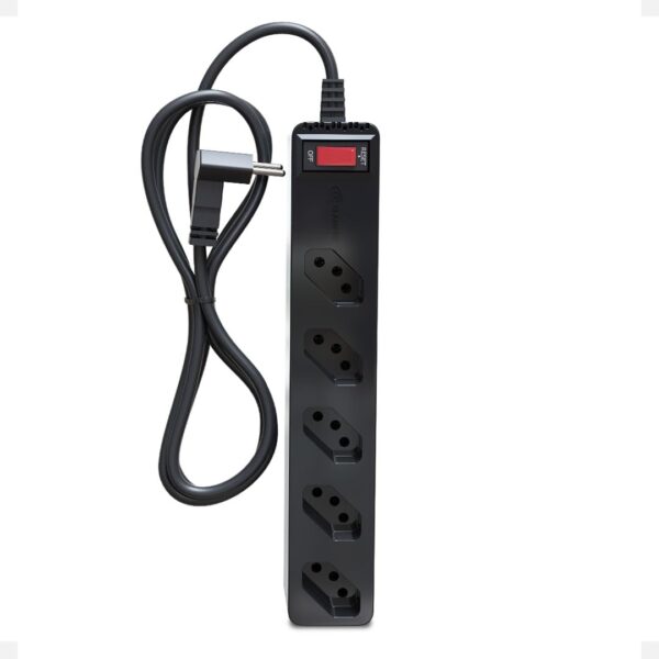 Filtro de Linha iCLAMPER Energia 5 com Proteção contra Surtos Elétricos(DPS) 5 Tomadas, 3 Pinos, 10 Amperes para PC, Notebook, Roteador, Monitor, Impressora, PS5, Alexa e etc, Bivolt, Cabo de 1m Preto