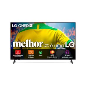 Smart TV 4K 55" LG QNED73 Portal de Games Processador AI α7 Gen8 4K Super Upscaling Google Cast Integrado Controle AI Magic WebOS 25 Modo Esportes Alerta de Esportes