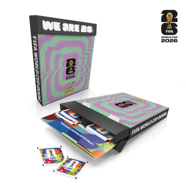 Copa do Mundo da FIFA 2026™ Box Fliptop C/ 1 Álbum Brochura + 30 Envelopes de Figurinhas FIFA WORLD CUP 2026™