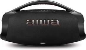 Caixa de Som Boombox Plus AIWA BBS-01-B 200W Bluetooth 5.3-200W RMS - 30 Horas de Bateria - Resistente à Poeira e Água - Preto