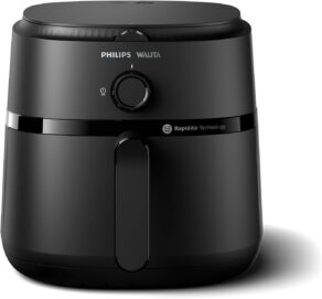 Philips Walita Fritadeira Airfryer Série 1000 XL - 6,2 litros, Tecnologia RapidAir, 12 Modos de Preparo, Até 90% Menos Óleo, 2 anos de garantia, Controle Analógico, Preta, 110v (NA130/00)