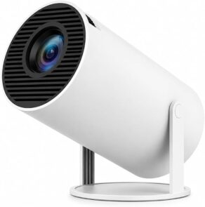 Mini Projetor Hy300 Portátil 5G Wi-Fi 6 Bluetooth 5.0 Android 11 4K 1080P Full HD 8000 Lumens LED Auto Correção Trapezoidal Horizontal Rotação 180° Ideal para Projeções Cinemáticas Premium