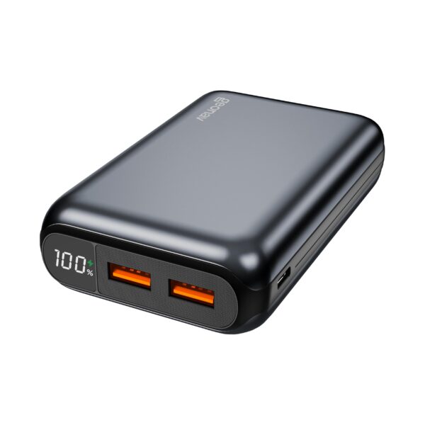 Geonav Power Bank, Carregador Portátil Universal 20.000mAh, USB-A (até 18W) + USB-C (até 20W), Compacto, Carregamento Rápido, Pass Through, Led Indicador de Bateria, PB20K20WSG, Cinza espacial