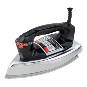 BLACK+DECKER Ferro de Passar Roupa a Seco, Metálico Preto, Modelo VFA1110XM6, 220V