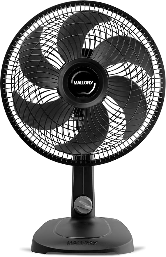 Ventilador de Mesa Mallory Turbo Compact 30 cm, Silencioso, Hélice de 6 pás, Grade Especial em Sistema TS, Máxima Vazão e Mínimo Ruído -127V