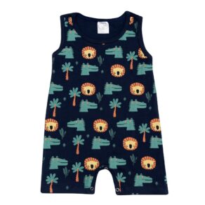 Macacão Bebê Romper Banho de Sol Regata Algodão Masculino ou Feminino Roupa de Verão