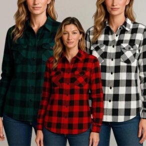 Camisa Xadrez Quadriculado Femenino Manga Longa Moda Feminina Para Mulher na Viscose Para Quadrilha