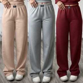 Calça Pantalona Feminina Cintura Alta no moletom Calça Wide Leg Moletom Feminina calça feminina larga
