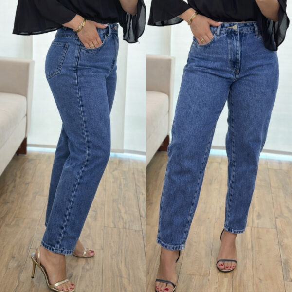 Calça MOM Jeans Feminina Cintura Alta 100% Algodão
