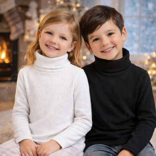 Blusa Térmica Cacharrel Peluciada Canelada Gola Alta Infantil Inverno Frio