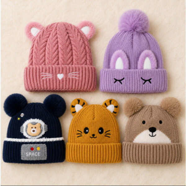 Touca Gorro Frio Inverno Infantil Forrado Orelinha Pompom
