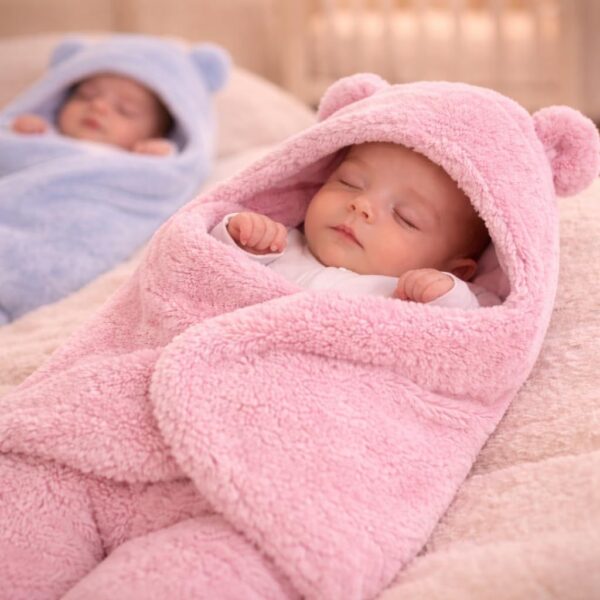 Saco de Dormir para Bebe Fleece e Sherpa com Velcro