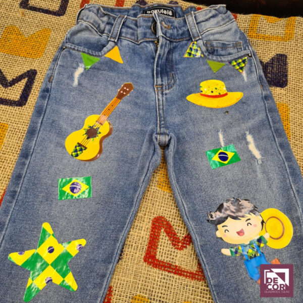 Kit Adesivo Festa Junina Infantil Para Roupa Vinil Impermeável Premium