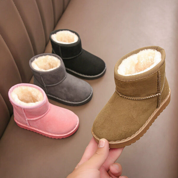 Calçados Casuais Infantis da Moda, Botas de Neve de Lã e Algodão Quentes para Meninas e Meninos no Inverno LHUV