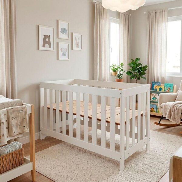 Berço Infantil Ditália com Regulagem de altura BBI-56 Branco