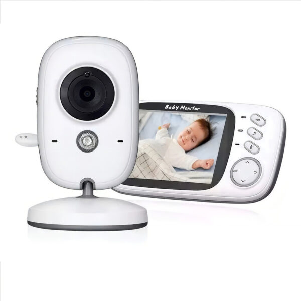 Babá Eletrônica 2.4GHz com Câmera e Monitor LCD 3.2 Pol Canções de Ninar VOX e Longo Alcance