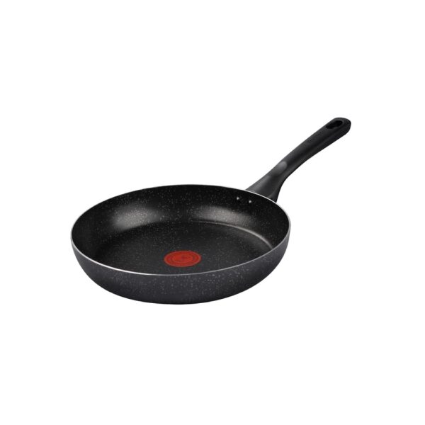 Frigideira Rochedo Stone Pro 24cm Preto com Efeito Pedra e Antiaderente Minerium, Alta Resistência e Durabilidade, Cabos Ergonômicos para Maior Segurança e Base Limpa Fácil
