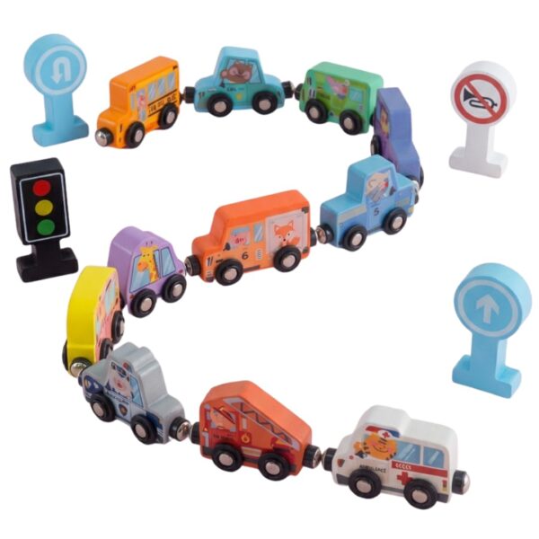 Kinderland Desenvolvimento Motor Carrinho Brinquedo Madeira Magnético Montessori 1 Anos ou Mais Presente Menino e Menina Infantil