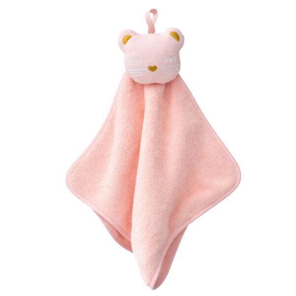 Naninha Premium para Bebê 30x30 cm Plush Antialérgica Paninho de Conforto com Pelúcia Macia para Sono do Bebê, para Berço Carrinho e Enxoval de Recém-Nascido Urso Rosa