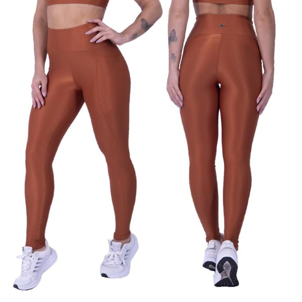 Legging Feminina Cintura Alta para Academia, Compressão, Poliamida, Fitness, Wonder Lush com Bolsos
