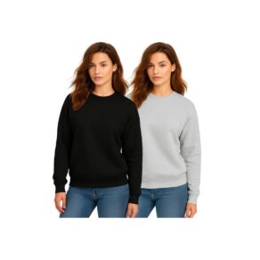 Kit 2 Casaco Moletom Gola Redonda Feminino Careca Blusa De Frio