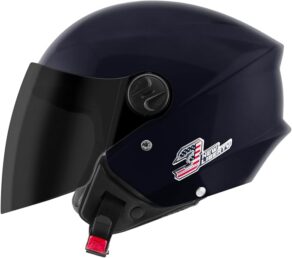 CAPACETE ABERTO PRO TORK NEW LIBERTY 3 ELITE BRILHANTE AZUL ESCURO TAM. 58 VIS. FUMÊ