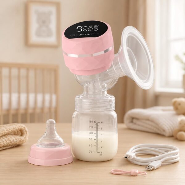 Bomba Tira Leite Materno Elétrica Premium Portátil Silenciosa LED USB 9 Níveis Sem Dor BPA Free (Cores Variadas)