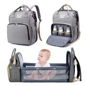 Bolsa Mochila Maternidade Vira Berço Porta Fralda Mamadeira Resistente Portátil Compartimento Térmico Integrado colchonete/trocador fino (Cores SORTIDAS)