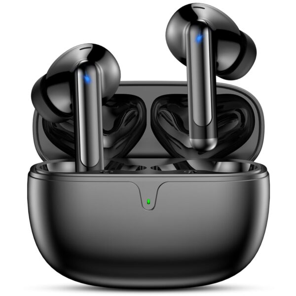 Fones de Ouvido Bluetooth 5.3 Fones de Ouvido Sem Fio 42 Horas de Reprodução Fones de Ouvido Esportivos com IPX5 à Prova d'Água Fones de Ouvido de Graves Profundos para iOS Android, Preto