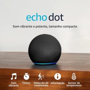 Echo Dot (Geração mais recente) | Smart speaker com Alexa, som vibrante e potente, Wi-Fi e Bluetooth | Cor Preta, com Acesso Antecipado à Alexa+