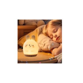 Ruído Branco para Bebês, Coelho Bonito Máquina Portátil de Ruído + 7 Cores de Luz Noturna, Ajuda Dormir e Acabar Choro de Recém-Nascido, Mini máquina de Ruído Branco para Bebês, Crianças e Adultos