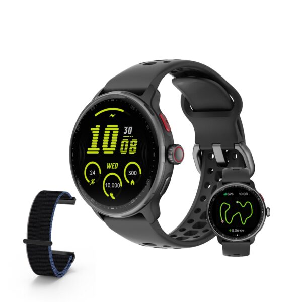 Bettdow SmartWatch GPS, Relógio Smartwatch Masculino e Feminino, 1,43 polegadas HD AMOLED, chamada Bluetooth, Esportivos relógio com voz por IA, Compatível com Android iOS, 2 Pulseiras (preto)