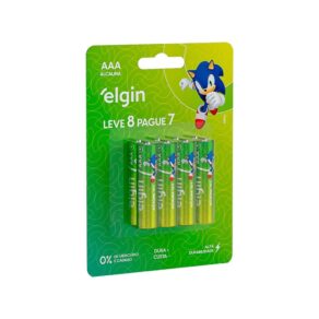 Pilha Alcalina AAA com 8 unidades Elgin Palito