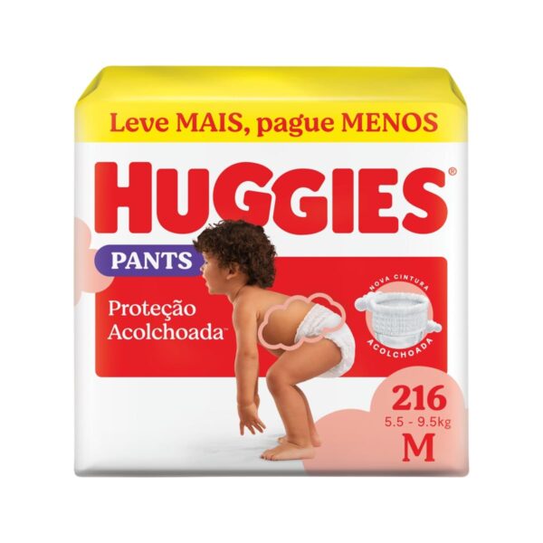 Huggies Fralda Pants Descartável Proteção Acolchoada M - 216 fraldas