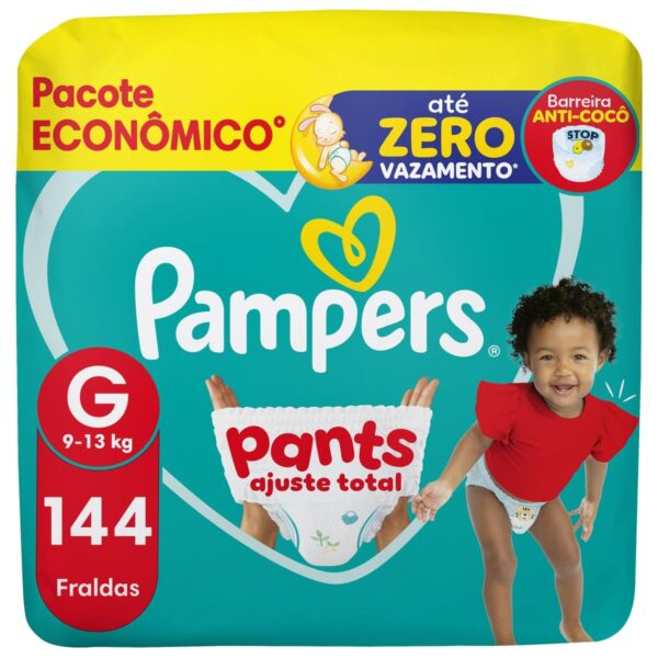 Fralda Pampers Pants Ajuste Total Tamanho G, 144 Unidades