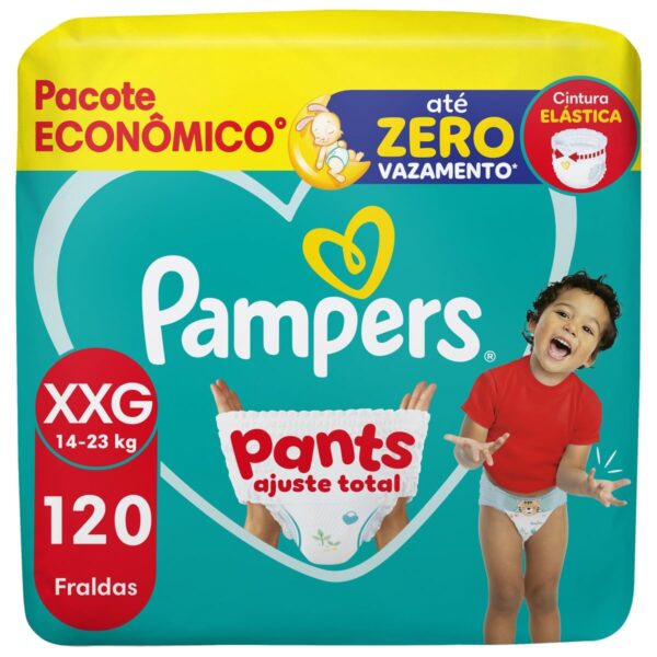 Fralda Pampers Pants Ajuste Total Tamanho XXG, 120 Unidades
