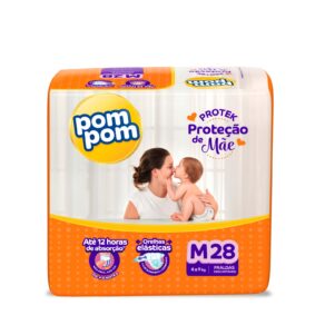 Fralda Pom Pom Protek Proteção de Mãe Jumbo M 28 Unidades