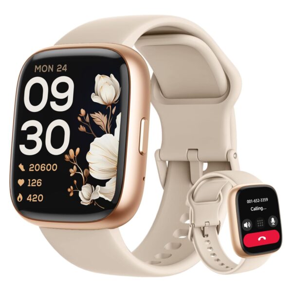 SmartWatch Feminino 1.83" Full Touch, Assistente de voz Alexa, IP68 à Prova d'Água, Ligações Bluetooth, 110+ Modos Esportivos, Notificações Relógio Inteligentes, Compatível com iOS/Android