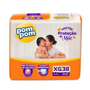 Fralda Pom Pom Protek Proteção de Mãe Mega XG 38 Unidades