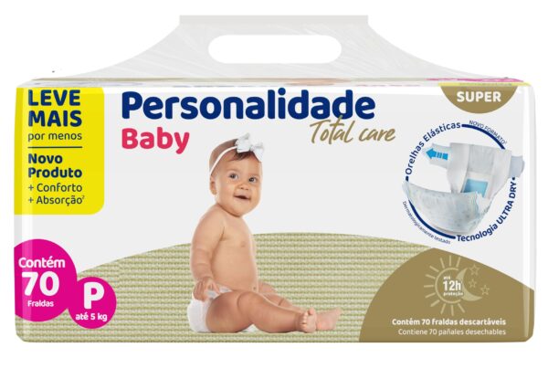 Personalidade Baby Total Care Bag Fralda Descartável Pequena Pacote com 70 unidades