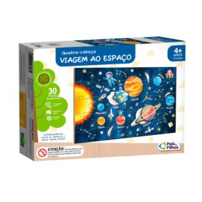 Pais & Filhos | Quebra-Cabeça Viagem Ao Espaço 30 Peças | Brinquedo Educativo 4+ | Coordenação Motora e Raciocínio | Tema Astronauta e Planetas