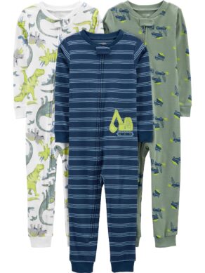 Macacão de dormir para bebês Pijama de algodão confortável sem pés, Simple Joys by Carter's, Meninos
