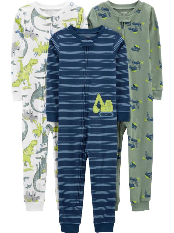 Macacão de dormir para bebês Pijama de algodão confortável sem pés, Simple Joys by Carter's, Meninos